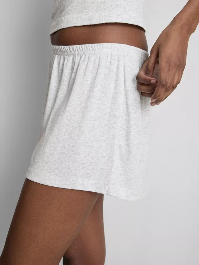 Pantaloni scurți de pijama cu model Pointelle Pantaloni scurți de pijama cu model Pointelle
