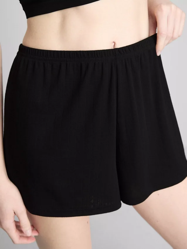 Pantaloni scurți de pijama cu model Pointelle Pantaloni scurți de pijama cu model Pointelle