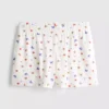 Pantaloni scurți de pijama cu nervuri, cu imprimeu cu fluturi