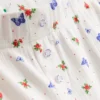 Pantaloni scurți de pijama cu nervuri, cu imprimeu cu fluturi