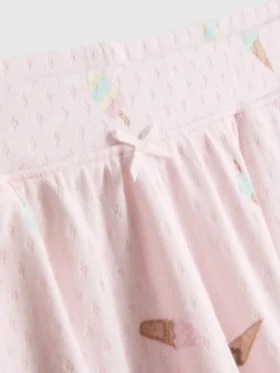 Pantaloni scurți de pijama cu volane „Love to Lounge” cu imprimeu de înghețată