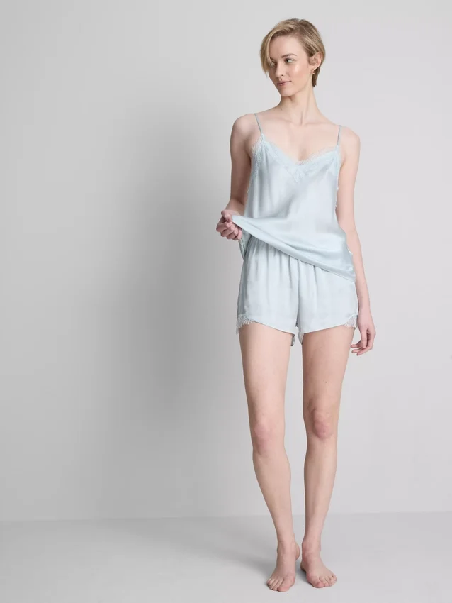 Pantaloni scurți de pijama din amestec de mătase Pantaloni scurți de pijama din amestec de mătase