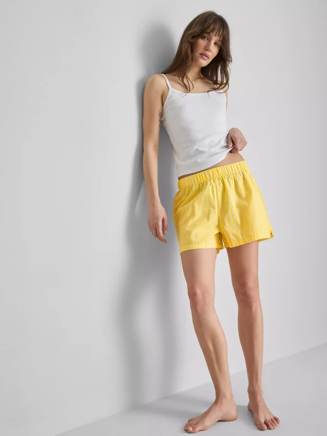 Pantaloni scurți de pijama din bumbac țesut Pantaloni scurți de pijama din bumbac țesut