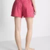 Pantaloni scurți de pijama din bumbac țesut Pantaloni scurți de pijama din bumbac țesut