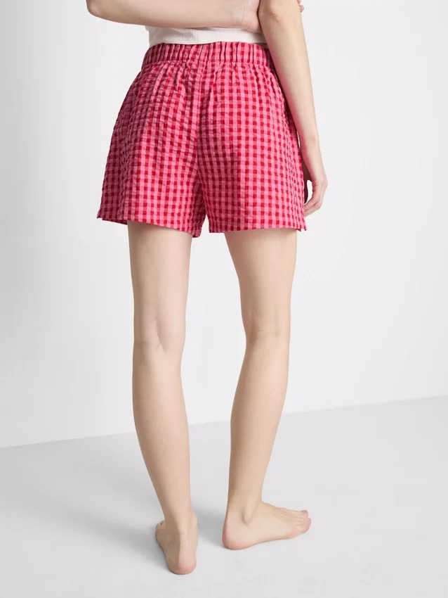 Pantaloni scurți de pijama din bumbac țesut Pantaloni scurți de pijama din bumbac țesut