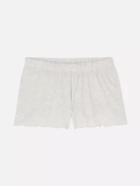Pantaloni scurți de pijama din jersey cu bordură ondulată