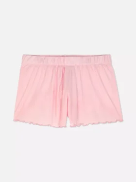 Pantaloni scurți de pijama din jersey cu bordură ondulată