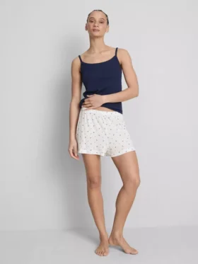Pantaloni scurți de pijama din tricot cu nervuri
