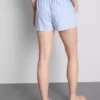 Pantaloni scurți de pijamale din bumbac cu dungi, tip Oxford
