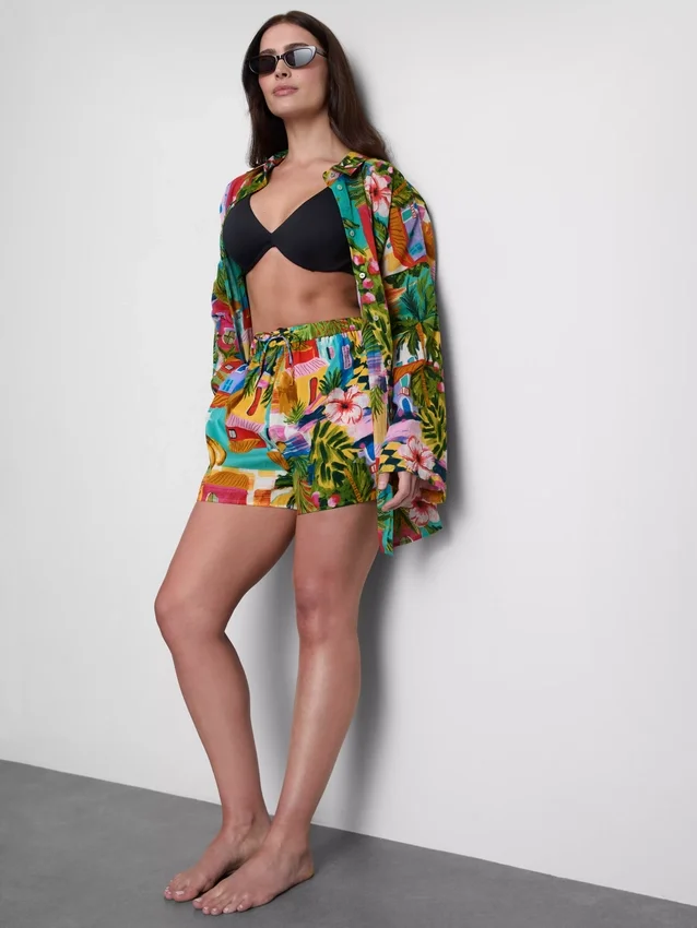 Pantaloni scurți de plajă cu imprimeu Pantaloni scurți de plajă cu imprimeu