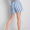 Pantaloni scurți de plajă din bumbac cu dungi, cu croială lejeră