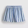Pantaloni scurți de plajă din bumbac cu dungi, cu croială lejeră