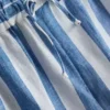 Pantaloni scurți de plajă din bumbac cu dungi, cu croială lejeră