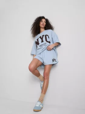 Pantaloni scurți de relaxare din bumbac, în stil NYC Pantaloni scurți de relaxare din bumbac, în stil NYC