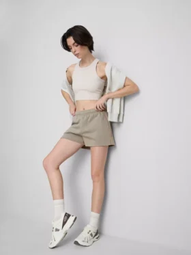 Pantaloni scurți de timp liber, cu croială lejeră, cu conținut ridicat de bumbac Pantaloni scurți de timp liber, cu croială lejeră, cu conținut ridicat de bumbac