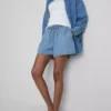 Pantaloni scurți de trening din denim de bumbac Pantaloni scurți de trening din denim de bumbac