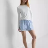 Pantaloni scurți de trening din denim de bumbac Pantaloni scurți de trening din denim de bumbac