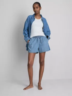 Pantaloni scurți de trening din denim de bumbac