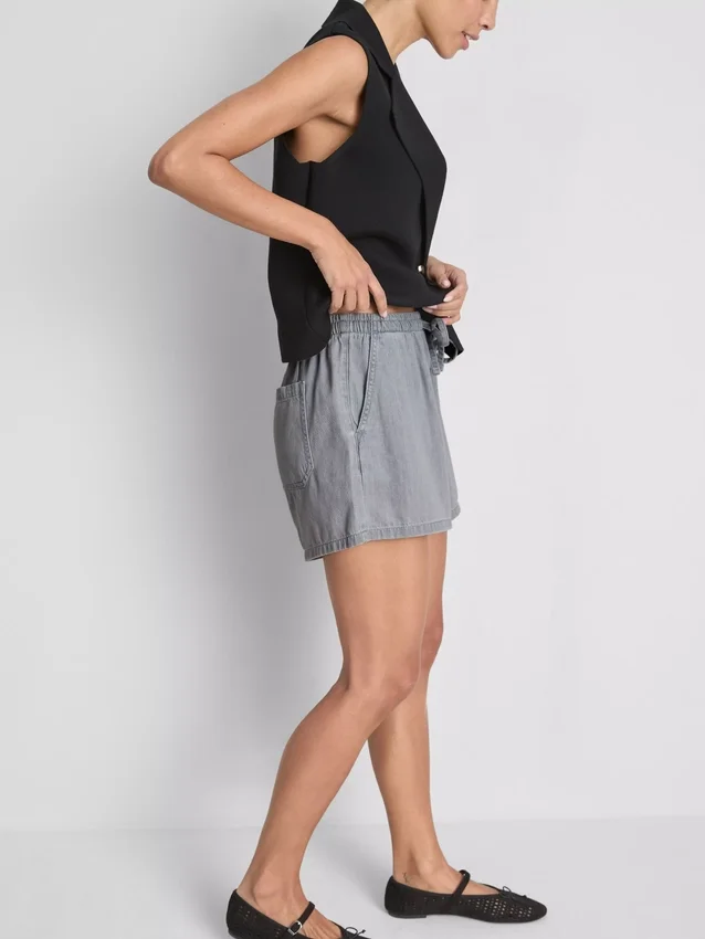 Pantaloni scurți de trening din denim de bumbac Pantaloni scurți de trening din denim de bumbac