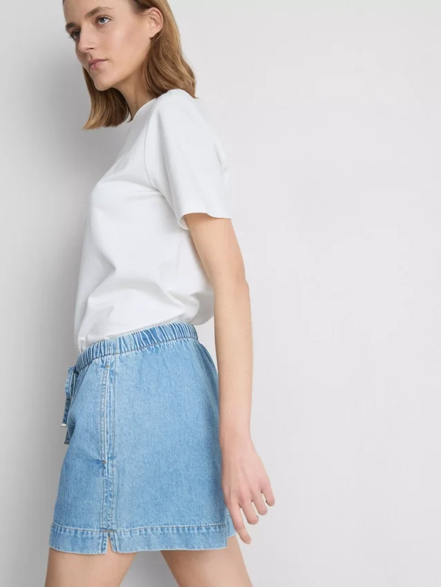 Pantaloni scurți de trening din denim de bumbac Pantaloni scurți de trening din denim de bumbac