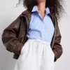 Pantaloni scurți de trening din denim de bumbac Pantaloni scurți de trening din denim de bumbac