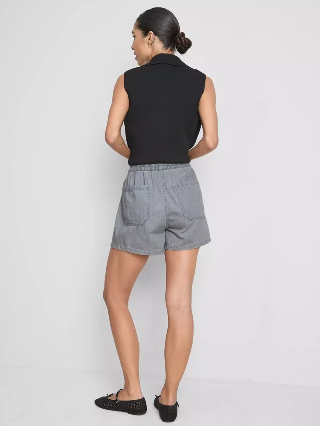 Pantaloni scurți de trening din denim de bumbac Pantaloni scurți de trening din denim de bumbac