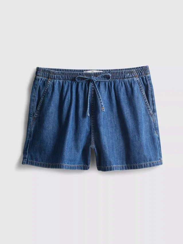 Pantaloni scurți de trening din denim de bumbac Pantaloni scurți de trening din denim de bumbac