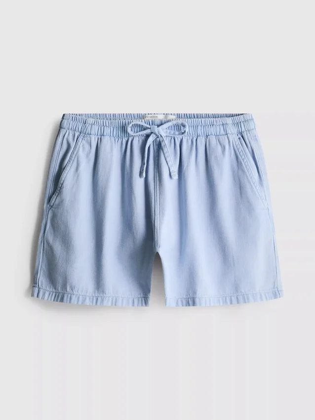 Pantaloni scurți de trening din denim de bumbac Pantaloni scurți de trening din denim de bumbac
