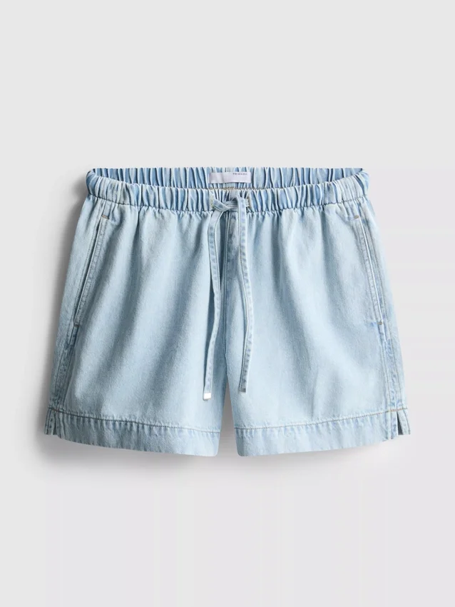 Pantaloni scurți de trening din denim de bumbac Pantaloni scurți de trening din denim de bumbac