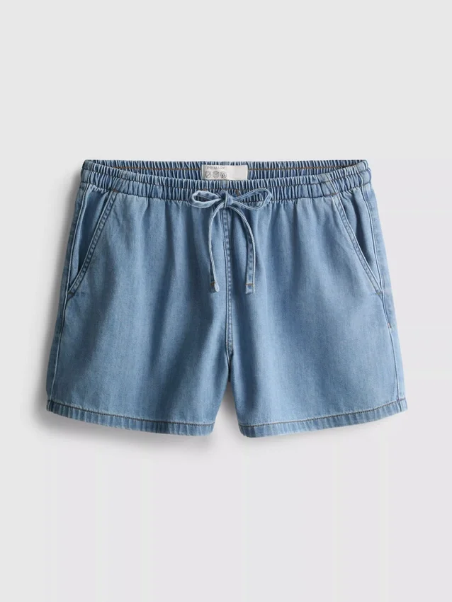 Pantaloni scurți de trening din denim de bumbac Pantaloni scurți de trening din denim de bumbac