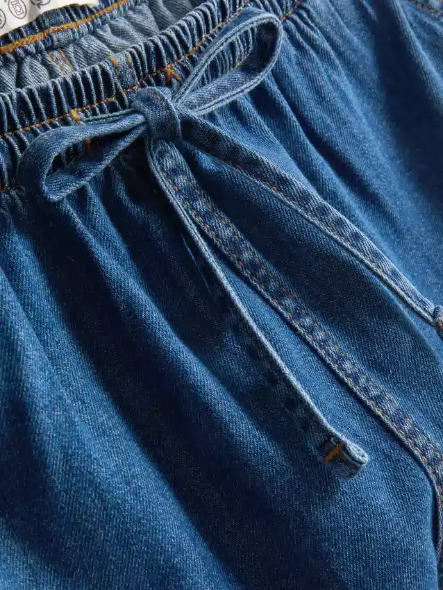 Pantaloni scurți de trening din denim de bumbac Pantaloni scurți de trening din denim de bumbac