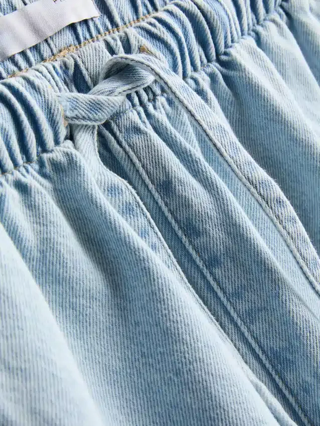 Pantaloni scurți de trening din denim de bumbac Pantaloni scurți de trening din denim de bumbac