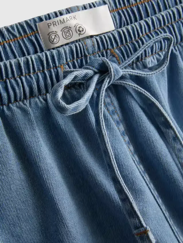 Pantaloni scurți de trening din denim de bumbac Pantaloni scurți de trening din denim de bumbac