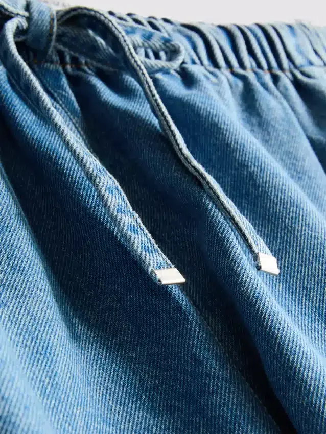 Pantaloni scurți de trening din denim de bumbac Pantaloni scurți de trening din denim de bumbac