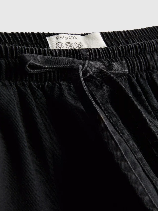 Pantaloni scurți de trening din denim de bumbac Pantaloni scurți de trening din denim de bumbac