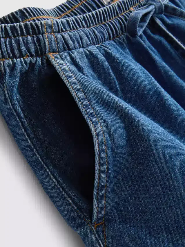 Pantaloni scurți de trening din denim de bumbac Pantaloni scurți de trening din denim de bumbac