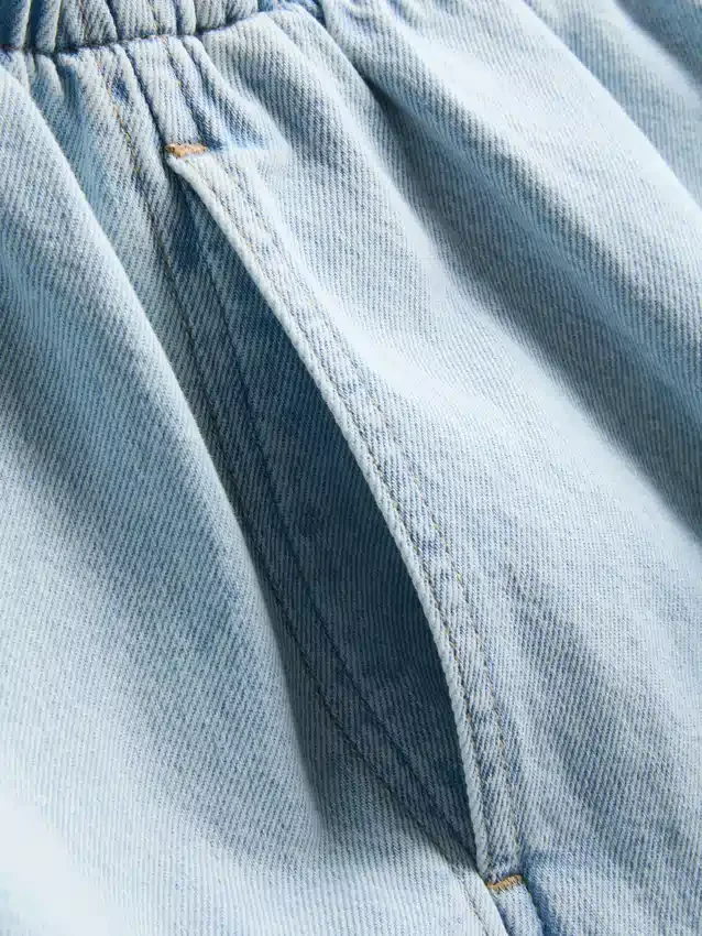 Pantaloni scurți de trening din denim de bumbac Pantaloni scurți de trening din denim de bumbac