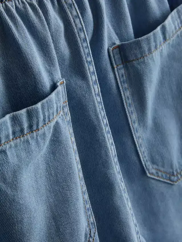 Pantaloni scurți de trening din denim de bumbac Pantaloni scurți de trening din denim de bumbac