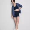 Pantaloni scurți de yoga activi, cu talie medie și susținere lină