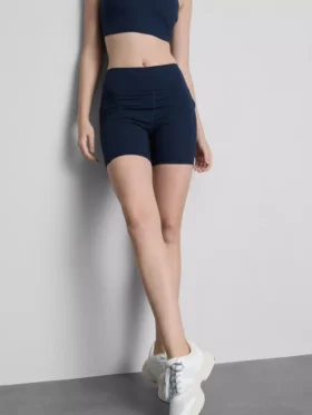 Pantaloni scurți de yoga activi, cu talie medie și susținere lină