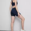 Pantaloni scurți de yoga activi, cu talie medie și susținere lină