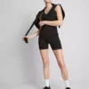 Pantaloni scurți de yoga cu talie înaltă, supli și cu susținere