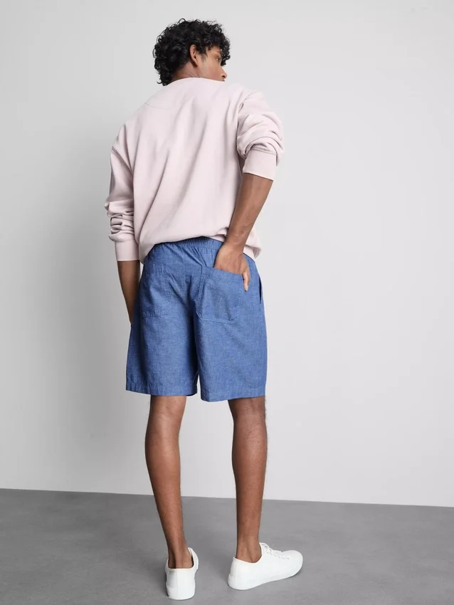 Pantaloni scurți din amestec de in, cu șnur Pantaloni scurți din amestec de in, cu șnur