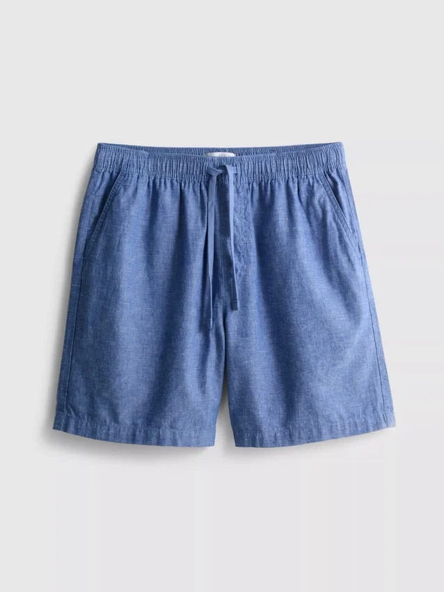 Pantaloni scurți din amestec de in, cu șnur Pantaloni scurți din amestec de in, cu șnur