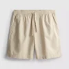 Pantaloni scurți din amestec de in, cu șnur Pantaloni scurți din amestec de in, cu șnur