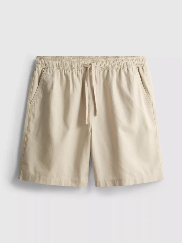 Pantaloni scurți din amestec de in, cu șnur Pantaloni scurți din amestec de in, cu șnur