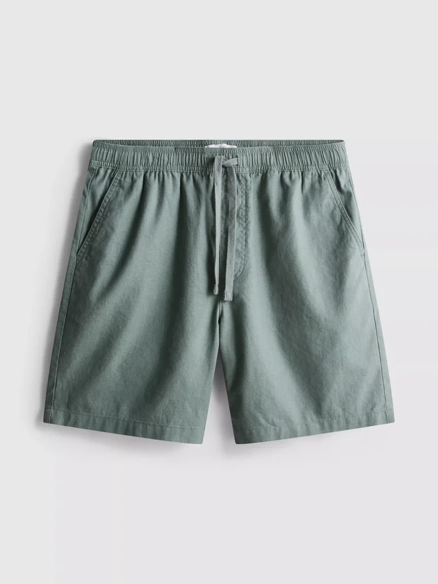 Pantaloni scurți din amestec de in, cu șnur Pantaloni scurți din amestec de in, cu șnur