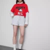 Pantaloni scurți din bumbac cu cordon de strângere Pantaloni scurți din bumbac cu cordon de strângere