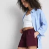 Pantaloni scurți din bumbac cu cordon de strângere Pantaloni scurți din bumbac cu cordon de strângere
