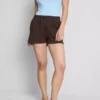 Pantaloni scurți din bumbac cu cordon de strângere Pantaloni scurți din bumbac cu cordon de strângere